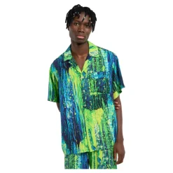Abstract Drip-Print Short Sleeve Shirt
