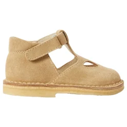 Beżowe Buty Flat z Zapięciem na Sprzączkę