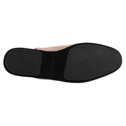Beżowe Zamszowe Skórzane Klapki Buty