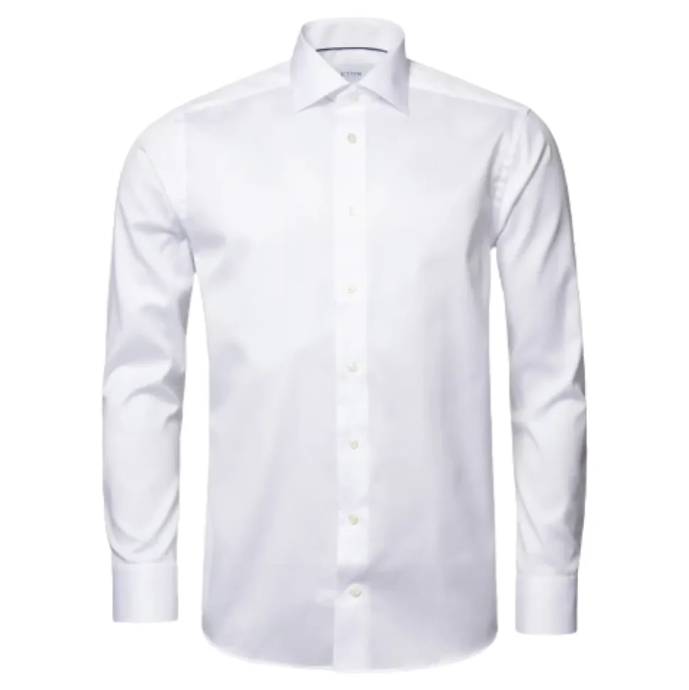Biała Koszula Slim Fit z Twillu
