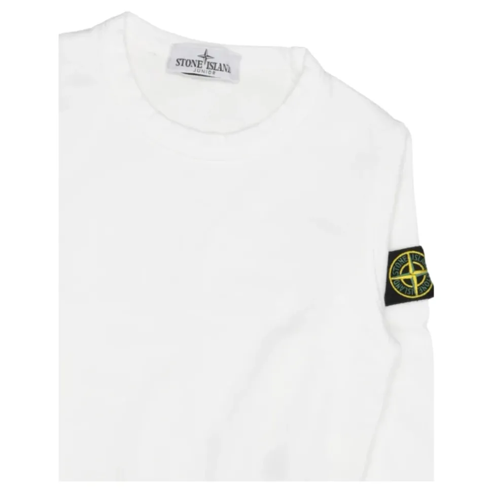 Biały Sweter z Detalem Logo