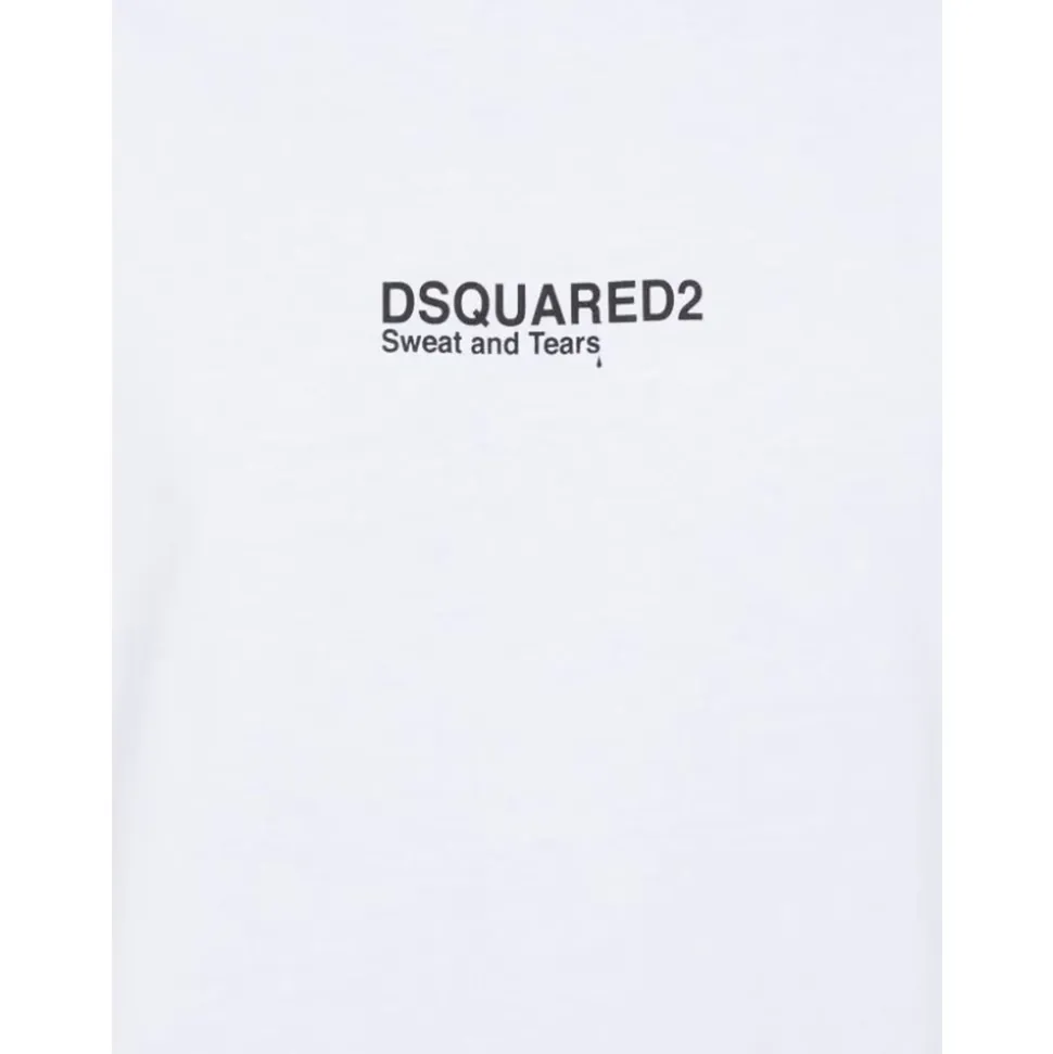 Biały T-shirt z dżerseju z nadrukiem logo