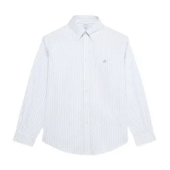 Błękitno-biała koszula casual z bawełny stretch non-iron o regularnym kroju z kołnierzykiem button-down