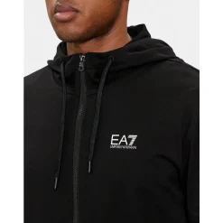 Bluza z kapturem i zamkiem błyskawicznym Logo Series z bawełny