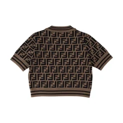 Brązowy Sweter Dziewczynek z Logo