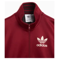 Burgundowa kurtka sportowa z bocznym nadrukiem