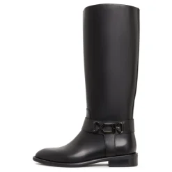 Buty jeździeckie z detalami klamry Dora - Czarne