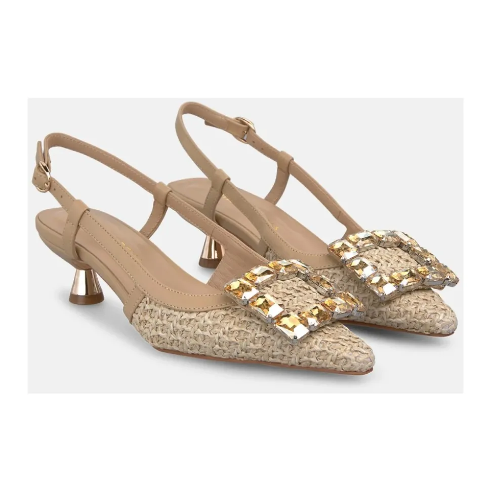 Buty z rafii typu Slingback