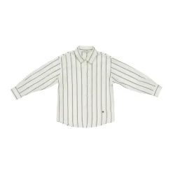 Camicia a righe con logo ricamato