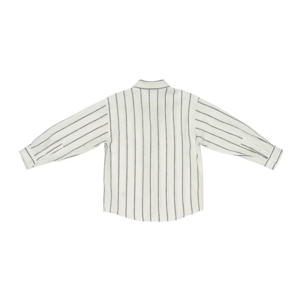 Camicia a righe con logo ricamato