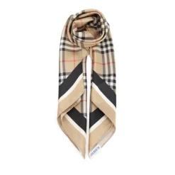 Check Silk Scarf