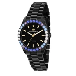 CHIARA FERRAGNI - Donna - R1953100502 - Codzienny czarny zegarek z kolorowymi cyrkoniami 34mm
