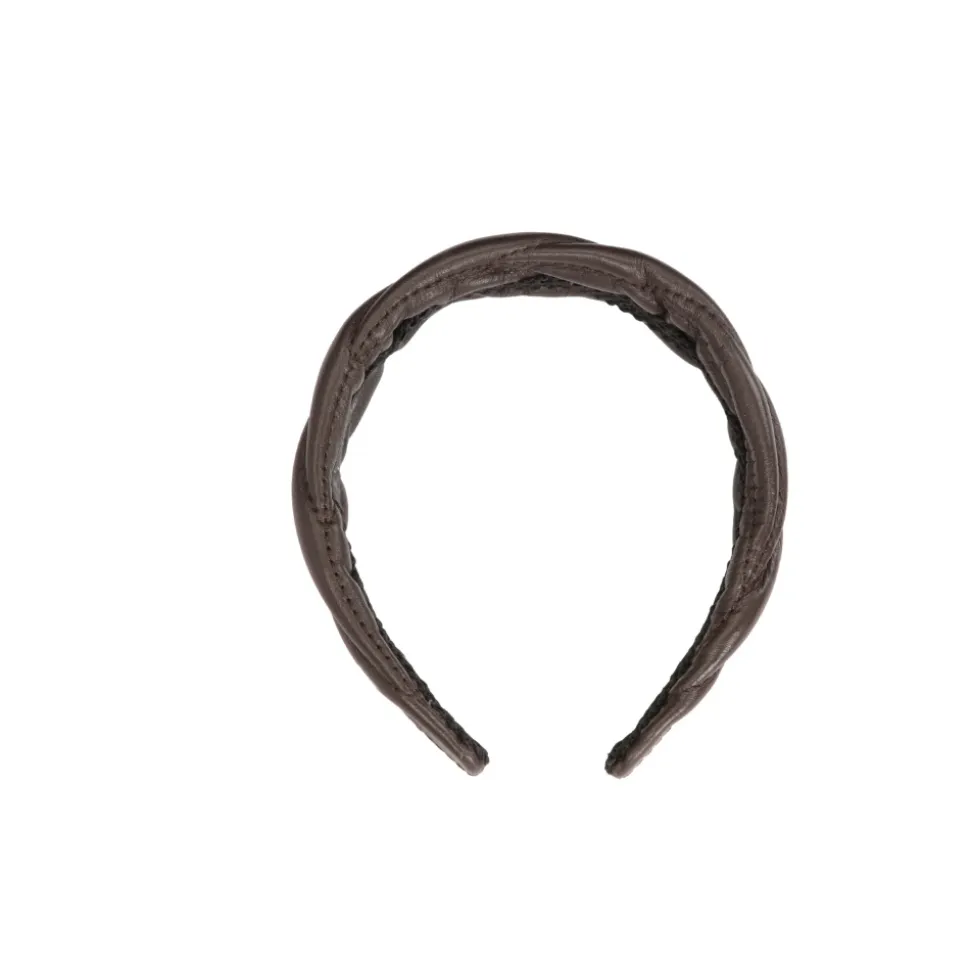 Ciemnobrązowy pikowany wzór opaska na głowę