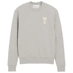 Crewneck Klasyczny Krój z Dzianinową Naszywką Ami de Coeur