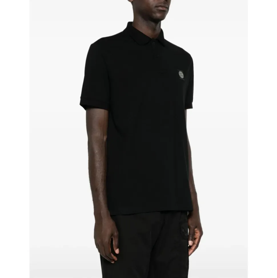 Czarna Koszulka Polo Slim-Fit SS25