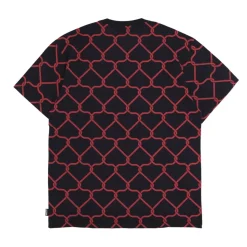 Czarna Net Tee Krótki Rękaw T-shirt