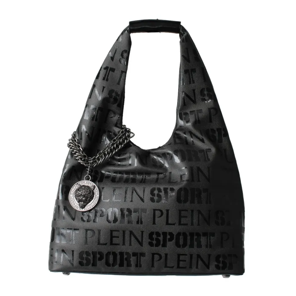 Czarna Torba Hobo z Ekoskóry Alice