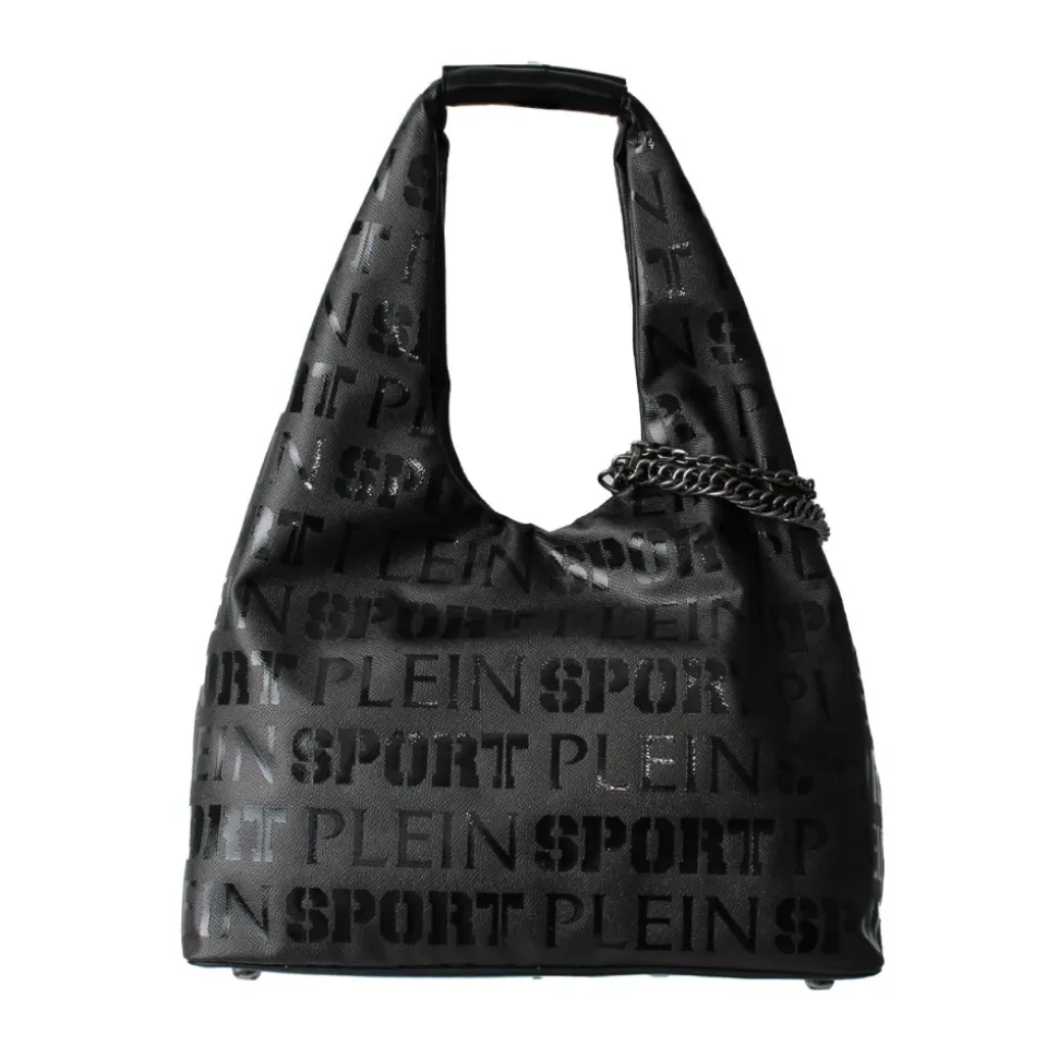Czarna Torba Hobo z Ekoskóry Alice
