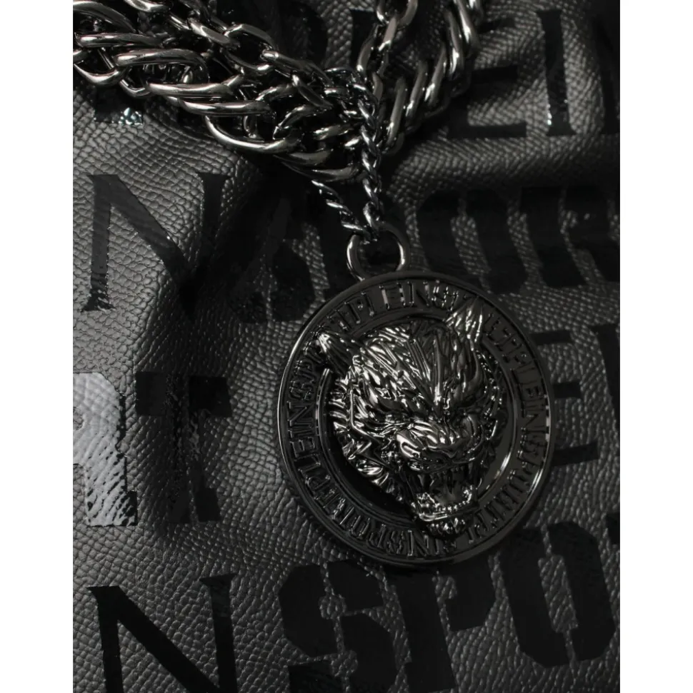 Czarna Torba Hobo z Ekoskóry Alice