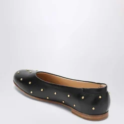 Czarne Baletki Buty Płaskie
