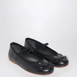 Czarne Baletki Buty Płaskie