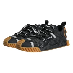 Czarne Brązowe Sneakersy NS1 Gumowa Podeszwa