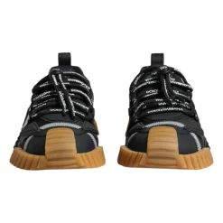 Czarne Brązowe Sneakersy NS1 Gumowa Podeszwa