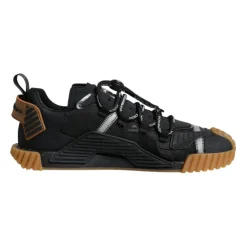 Czarne Brązowe Sneakersy NS1 Gumowa Podeszwa