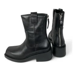 Czarne Cowboy Buty Western Skóra
