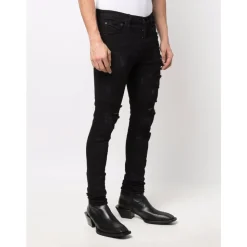 Czarne Dżinsy Skinny dla Mężczyzn