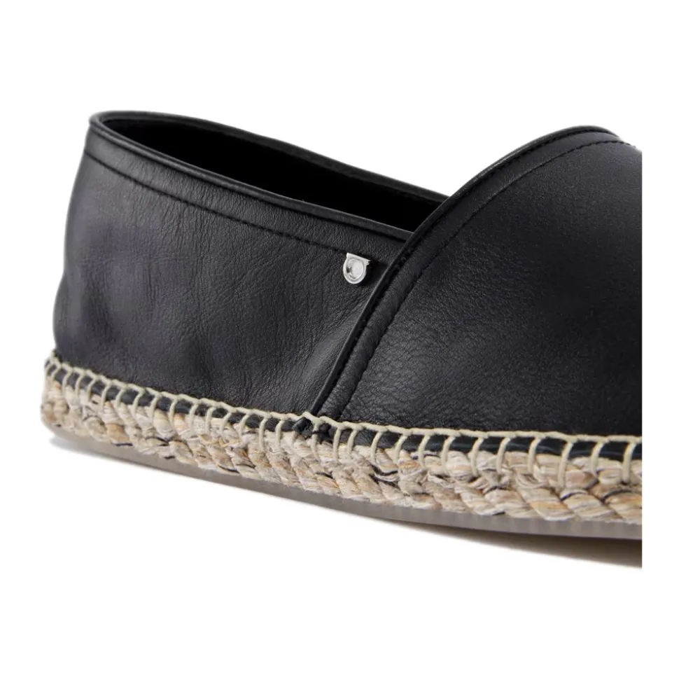 Czarne Gancini Logo Espadryle