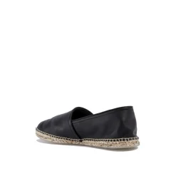 Czarne Gancini Logo Espadryle