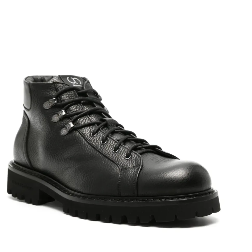 Czarne skórzane buty sportowe casual sneakers