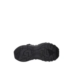 Czarne Skórzane Buty Sportowe z Logo