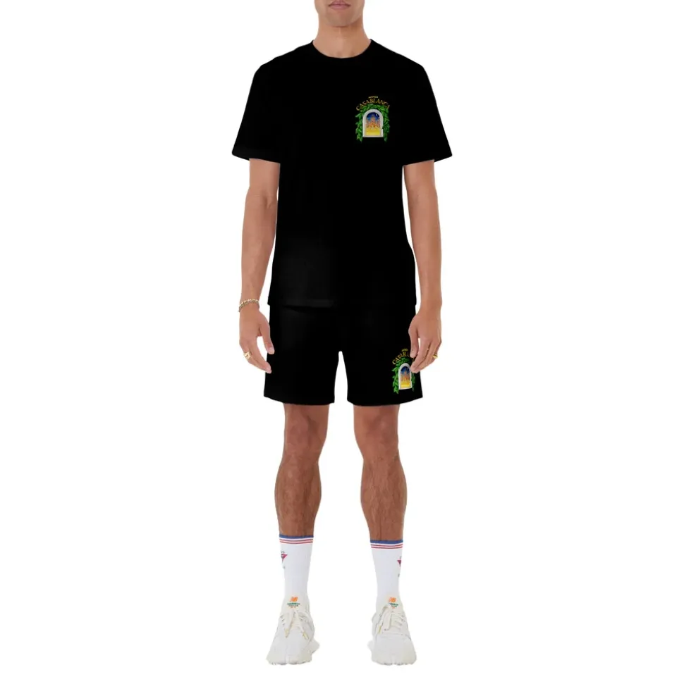 Czarny Avenida Wydrukowany Sweatshort