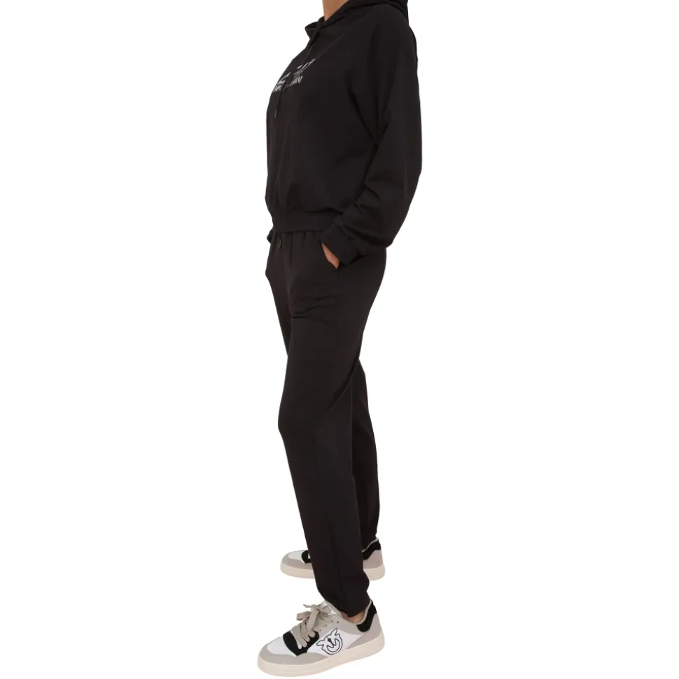Czarny Dres Bawełna Modal Elastan