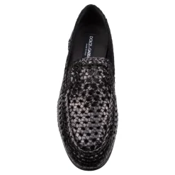 Czarny Loafer Kapcie Elegancki Styl