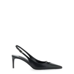 Czarny Obcas Slingback Lucido Styl