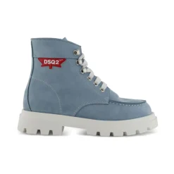 Denim Combat Boots