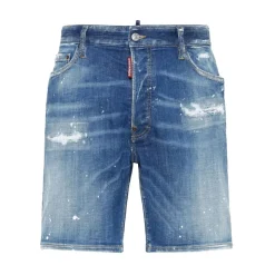 Dżinsy Denim z Niebieskimi Plamami Farb