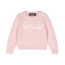Dziecięcy Sweter Z Dzianiny Lata 80. Pudrowy Róż