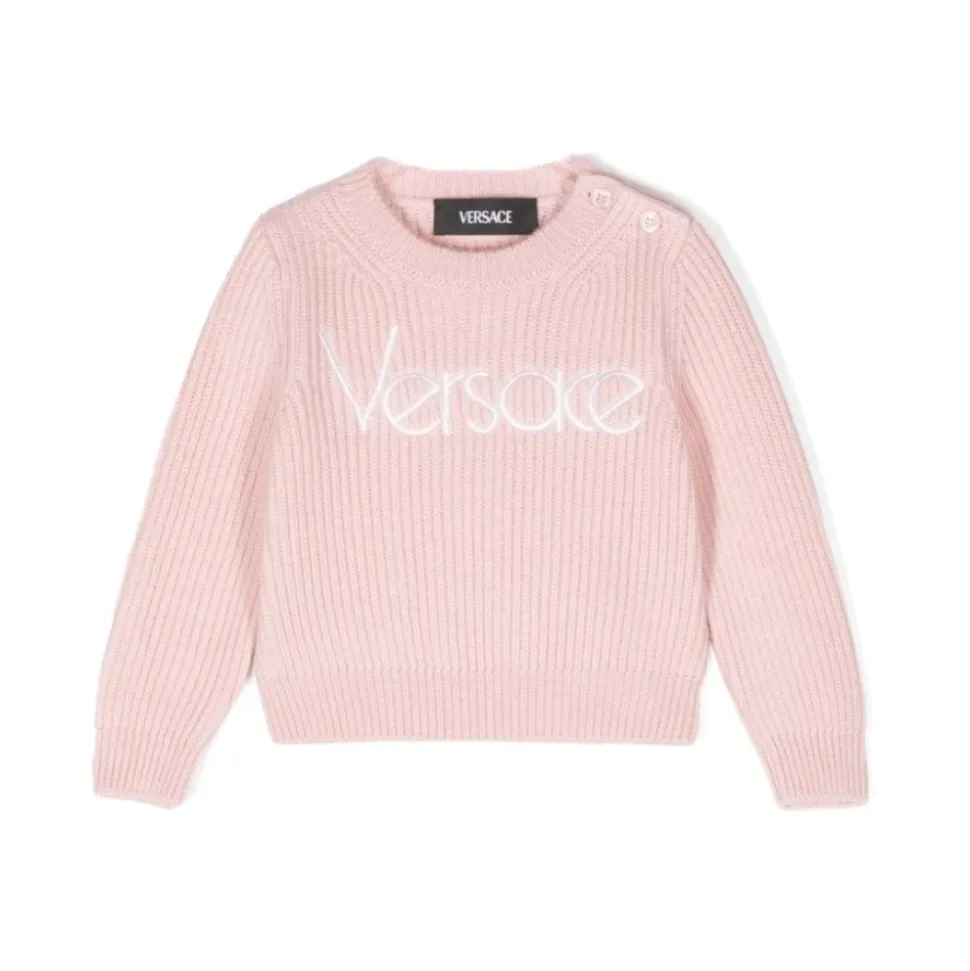 Dziecięcy Sweter Z Dzianiny Lata 80. Pudrowy Róż