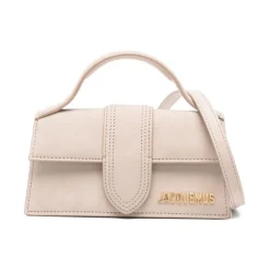 Eleganckie Beżowe Torby z Złotym Logo