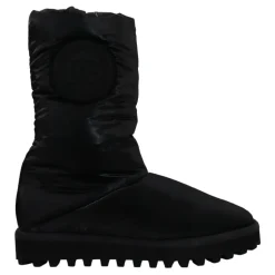 Eleganckie Średnie Buty w Czarnym Poliestrze