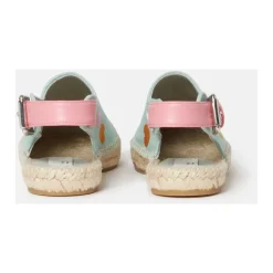 Espadryle z tkaniny z haftowanym sercem