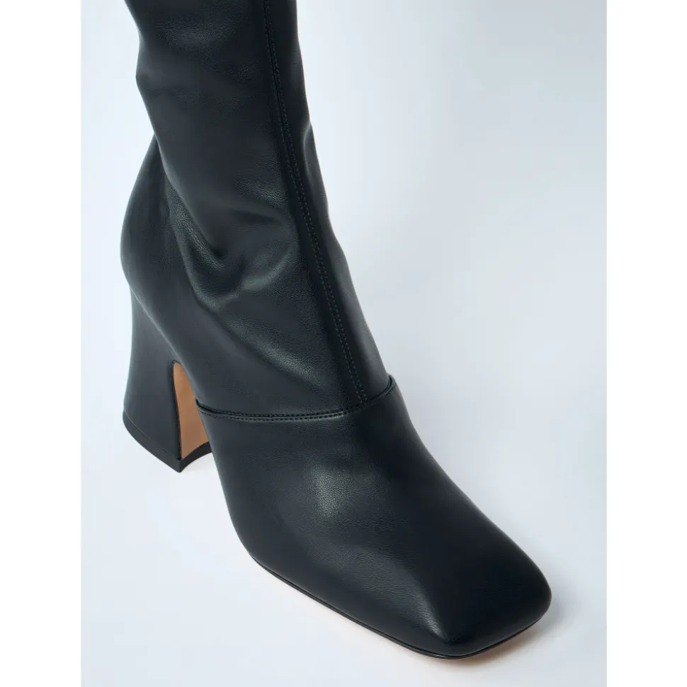 Gładka skóra buty na obcasie