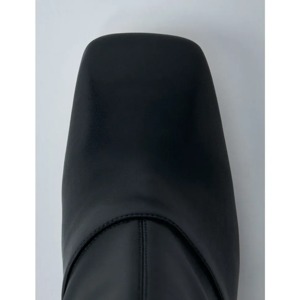 Gładka skóra buty na obcasie