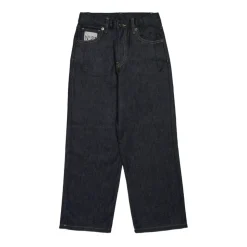 Haftowane Navy Blue Dziecięce Jeansy