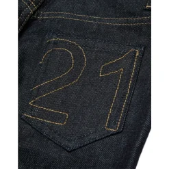 Haftowane Navy Blue Dziecięce Jeansy