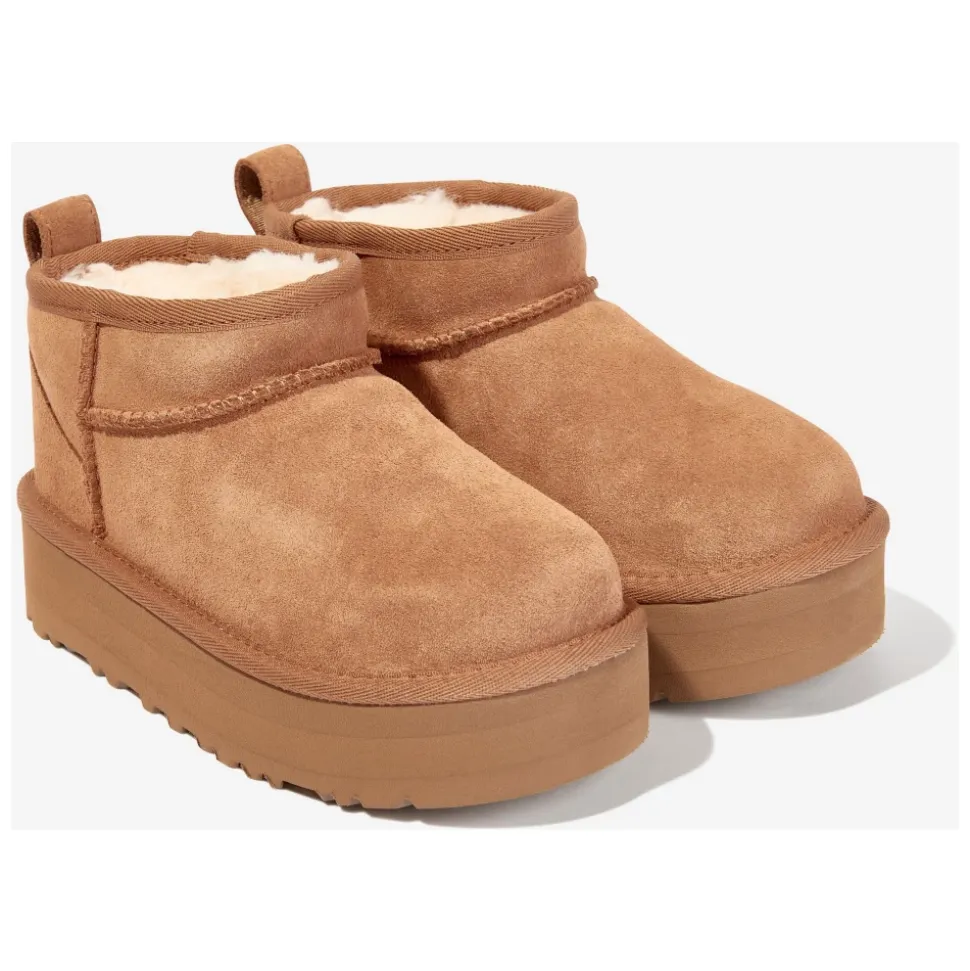 Klasyczne Ultra Mini Platformowe Buty w Brązowym